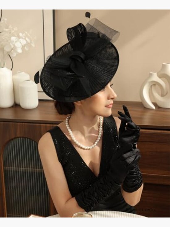 Women Derby Fascinator Hat with Feathers Mesh Headwear for Weddings Tea Party main image 5